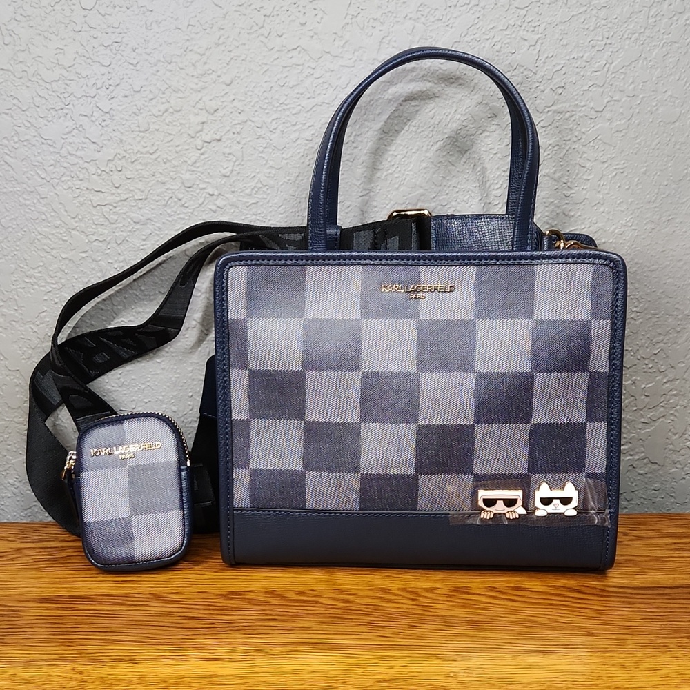Karl Lagerfeld Paris Maybelle checkered satchel